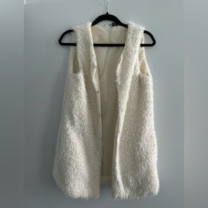 White Faux Fur Vest